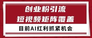 小红书某音创业赛道引流获客 自热矩阵日引200+【揭秘】-一号资源库