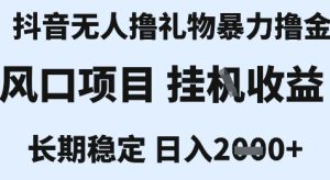 最新风口抖音无人暴力撸金技术，不违规不封号，一个小时收益2k+，小白当天拿结果【揭秘】-一号资源库