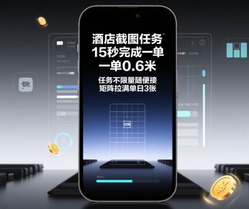 酒店截图任务，15秒完成一单，一单0.6米，任务不限量随便接，矩阵拉满单日3张【揭秘】-一号资源库