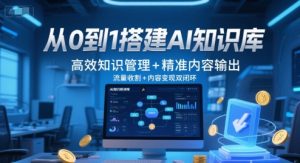 从0到1搭建AI知识库，高效知识管理+精准内容输出，流量收割+内容变现双闭环-一号资源库