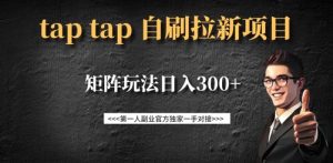 taptap拉新自刷项目,一个新用户14元,矩阵玩法日入300+-一号资源库