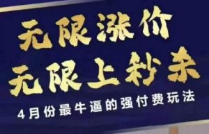 4月12号拼多多线上课，无限涨价，无限上秒杀，4月份最牛逼的强付费玩法-一号资源库