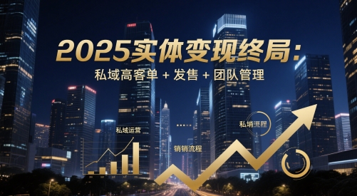 2025实体变现终局：私域高客单+发售+团队管理-一号资源库