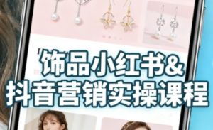 抖音+小红书饰品卖货：货源、开店、内容全教会，让新手快速掌握饰品线上营销全流程，轻松开启变现路-一号资源库