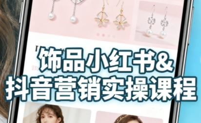抖音+小红书饰品卖货：货源、开店、内容全教会，让新手快速掌握饰品线上营销全流程，轻松开启变现路-一号资源库