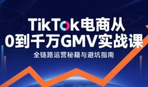 TikTok电商从0到千万GMV实战课,从0到1拆解实战秘籍-一号资源库