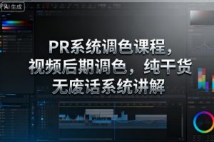 PR系统调色课程,视频后期调色,纯干货无废话系统讲解-一号资源库