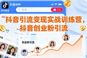 抖音引流变现实战训练营,抖音创业粉引流-一号资源库