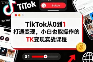 TikTok从0到1打通变现，小白也能操作的TK变现实战课程-一号资源库
