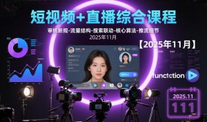 短视频+直播综合课程【2025年11月】,审核新规-流量结构-搜索联动-核心算法-推流细节-一号资源库