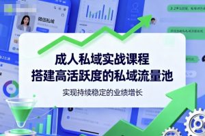 成人私域实战课程,搭建高活跃度的私域流量池,实现持续稳定的业绩增长-一号资源库