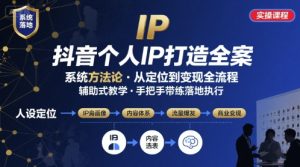 抖音个人IP系统落地实操大课，实操课程，辅助落地-一号资源库