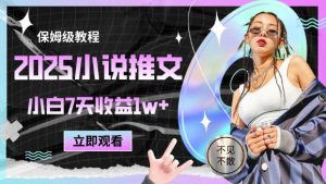 2025小说推文最新玩法，推文保姆级教程，小白7天收益1w+-一号资源库