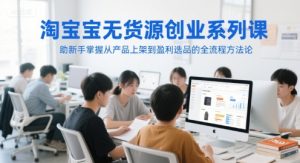 淘宝无货源创业系列课，助新手掌握从产品上架到盈利选品的全流程方法论-一号资源库