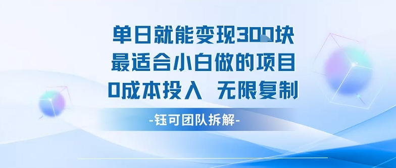单日就能变现3张最适合小白做的项目0成本投入 无限复制-一号资源库