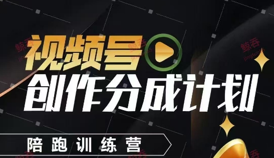 视频号创作分成计划陪跑训练营，手把手教会你如何制作视频，细水长流型项目-一号资源库