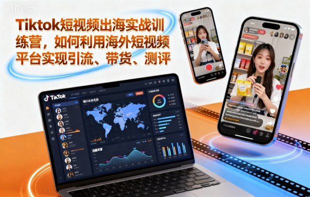 Tiktok短视频出海实战训练营，如何利用海外短视频平台实现引流、带货、测评-一号资源库