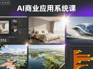AI商业应用系统课，室内-软装-建筑-景观，智能设计+效果图+动画画实战-一号资源库