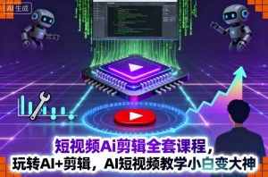 短视频Ai剪辑全套课程，玩转AI+剪辑，AI短视频教学小白变大神-一号资源库