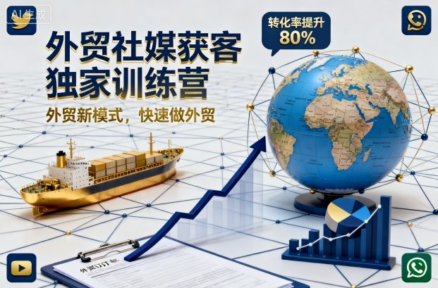 外贸社媒获客独家训练营，外贸新模式，快速做外贸-一号资源库