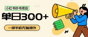 小红书抄书项目，无脑操作，一天3张-一号资源库