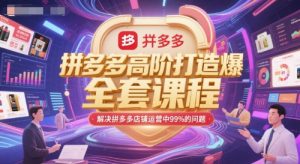 拼多多高阶打造爆款全套课程,解决拼多多店铺运营中99%的问题-一号资源库