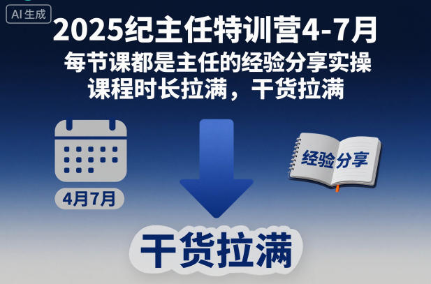 2025纪主任特训营4-7月，每节课都是主任的经验分享实操，课程时长拉满，干货拉满-一号资源库
