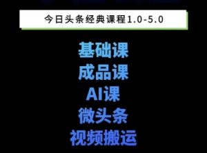 头条图文课1-5期教你头条图文写作、微头条、视频搬运变现，适合新手快速起号玩法-一号资源库