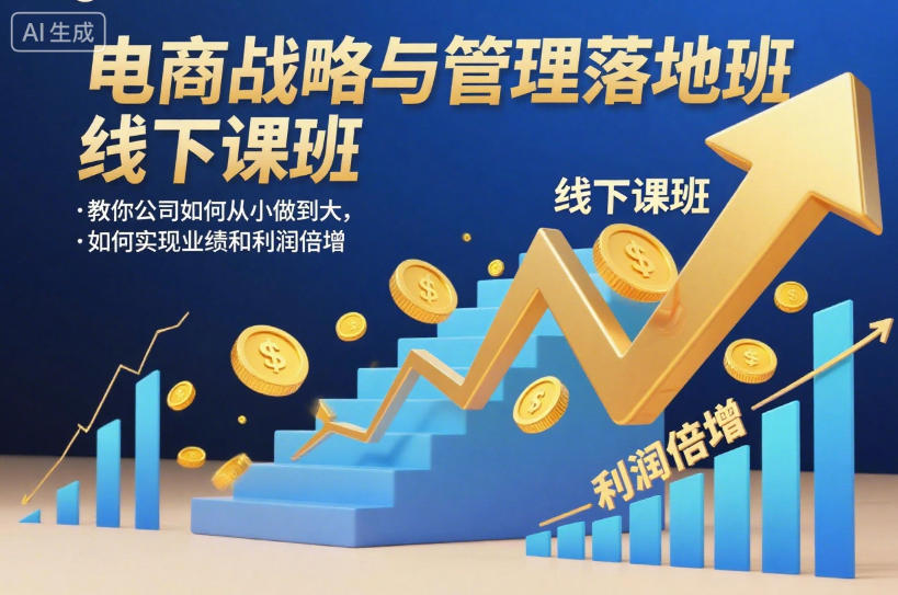 电商战略与管理落地班线下课，教你公司如何从小做到大，如何实现业绩和利润倍增【录音】-一号资源库