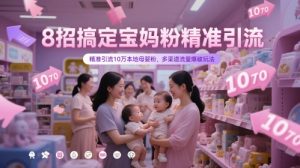 8招搞定宝妈粉精准引流,精准引流10万本地母婴粉,多渠道流量爆破玩法-一号资源库
