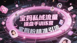 宝妈私域流量操盘手训练营，宝妈粉精准引流-一号资源库