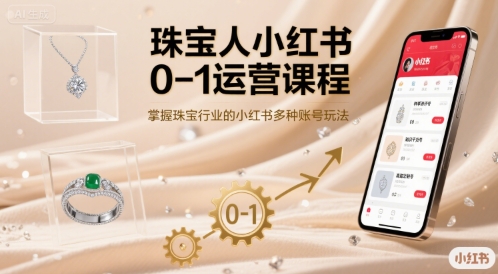珠宝人小红书0-1运营课程，掌握珠宝行业的小红书多种账号玩法-一号资源库