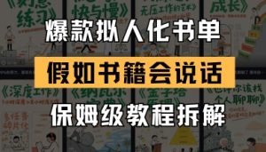 最新爆款拟人化书单玩法,假如书籍会说话,保姆级教程-一号资源库