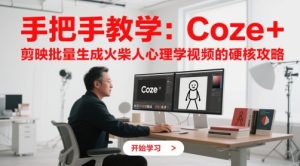 手把手教学：Coze + 剪映批量生成火柴人心理学视频的硬核攻略-一号资源库