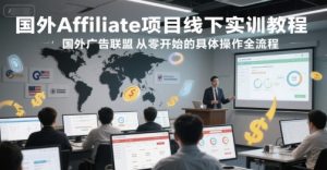 国外Affiliate项目线下实训教程，国外广告联盟从零开始的具体操作全流程-一号资源库