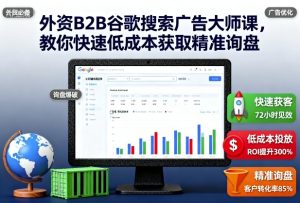 外资B2B谷歌搜索广告大师课，教你快速低成本获取精准询盘-一号资源库
