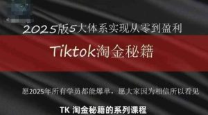 TikTok跨境2025淘金秘籍，​2025TikTok从0到盈利变现-一号资源库