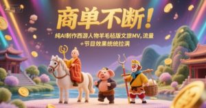 商单不断！纯AI制作西游人物羊毛毡版文旅MV，流量+节目效果统统拉满-一号资源库