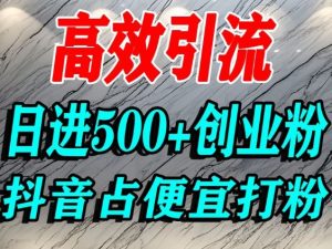 怎么打创业粉?抖音利用占便宜心理引流创业粉,单人日引500+精准流量-一号资源库