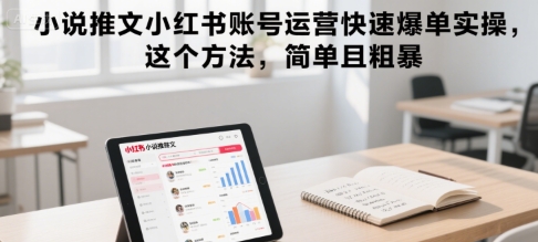 小说推文小红书账号运营快速爆单实操，这个方法，简单且粗暴-一号资源库