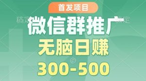 首发项目,微信群推广掘金,多号矩阵无脑日入3-5张【揭秘】-一号资源库
