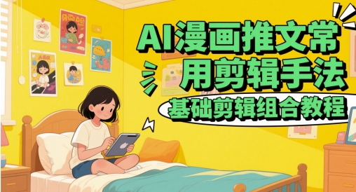 AI漫画推文常用剪辑手法，基础剪辑组合教程-一号资源库