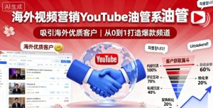海外视频营销YouTube油管系列课程，吸引海外优质客户-一号资源库