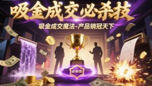 吸金成交必杀技，吸金成交魔法-产品销冠天下-一号资源库
