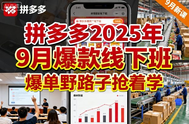 拼多多2025年9月爆款线下班，爆单野路子抢着学-一号资源库