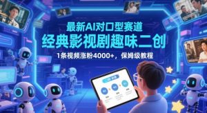 最新AI对口型赛道，经典影视剧趣味二创，1条视频涨粉4000+，保姆级教程-一号资源库