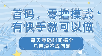 首码零撸项目，有快手就可以做，每天业务时间搞个几张不是问题【揭秘】-一号资源库