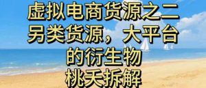 虚拟电商之二—另类的货源，大平台的衍生物-一号资源库