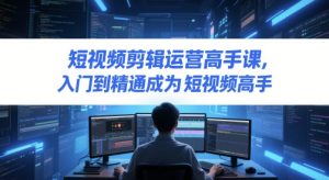 短视频剪辑运营高手课，入门到精通成为短视频高手-一号资源库