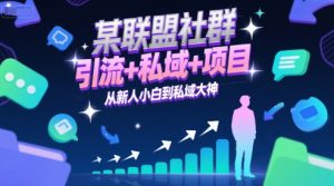 某联盟社群,引流+私域+项目,从新人小白到私域大神-一号资源库